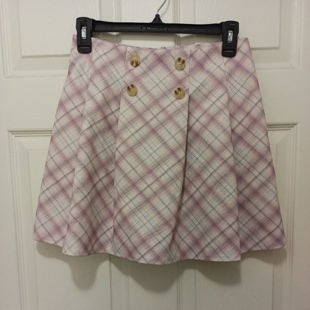 Women's Papaya School Girl Pleated Plaid Pink Skorts Size Medium